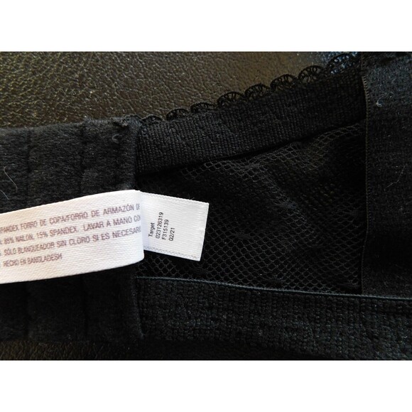 Auden Bra Womens Black Balconette Underwire Unpadded Size 36DD - Picture 10 of 10